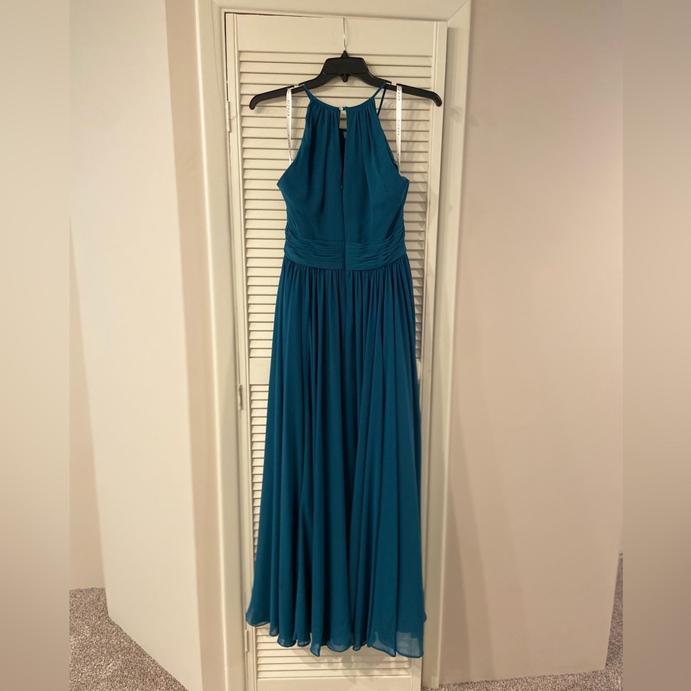 Azazie Teal Evening Gown - Picture 6 of 13
